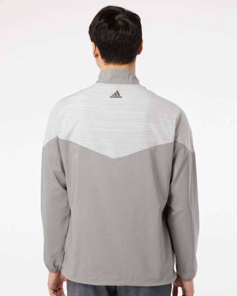no-logo Adidas Heather Chevron Quarter-Zip Wind Pullover-Outerwear-Adidas-Thread Logic