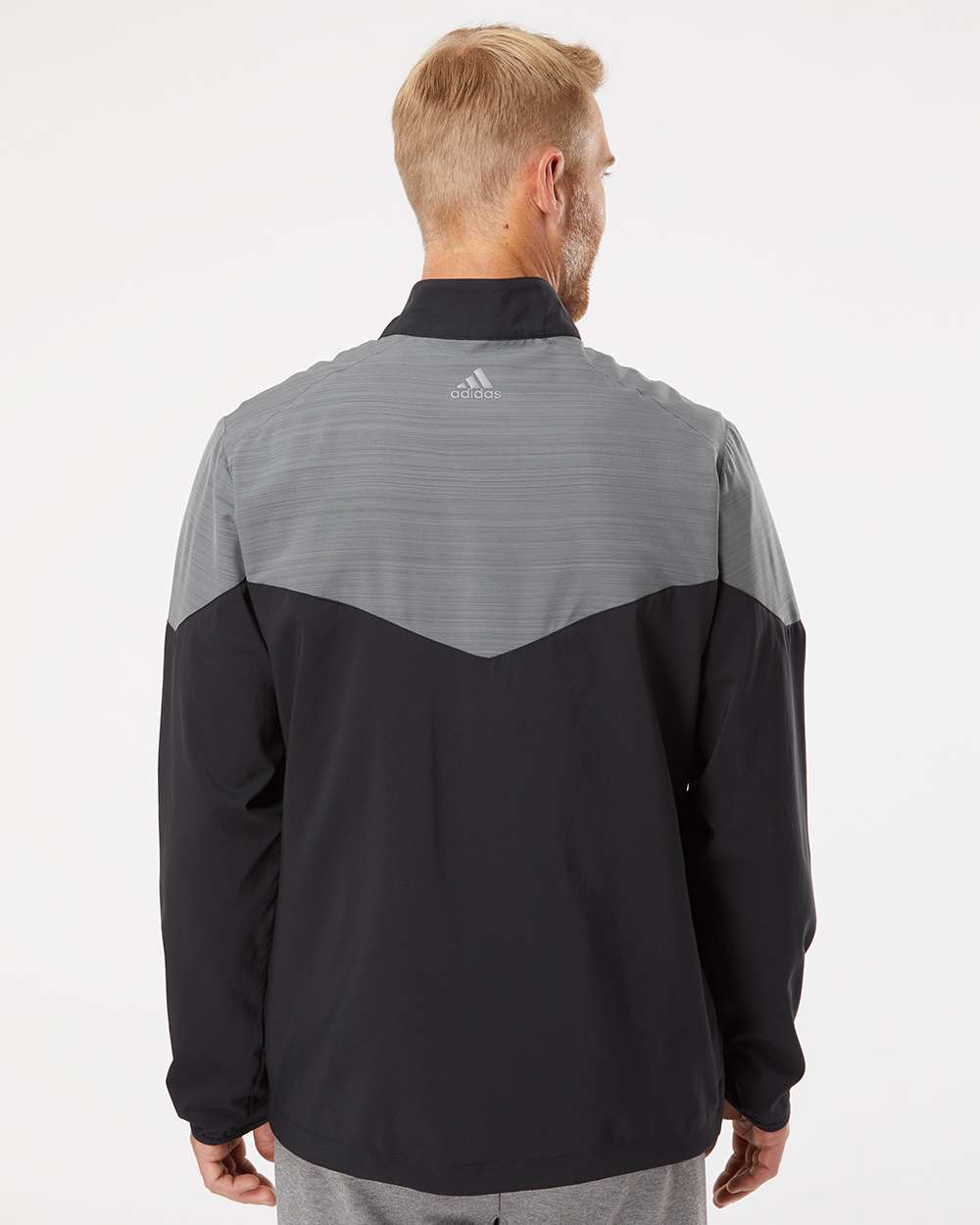 no-logo Adidas Heather Chevron Quarter-Zip Wind Pullover-Outerwear-Adidas-Thread Logic
