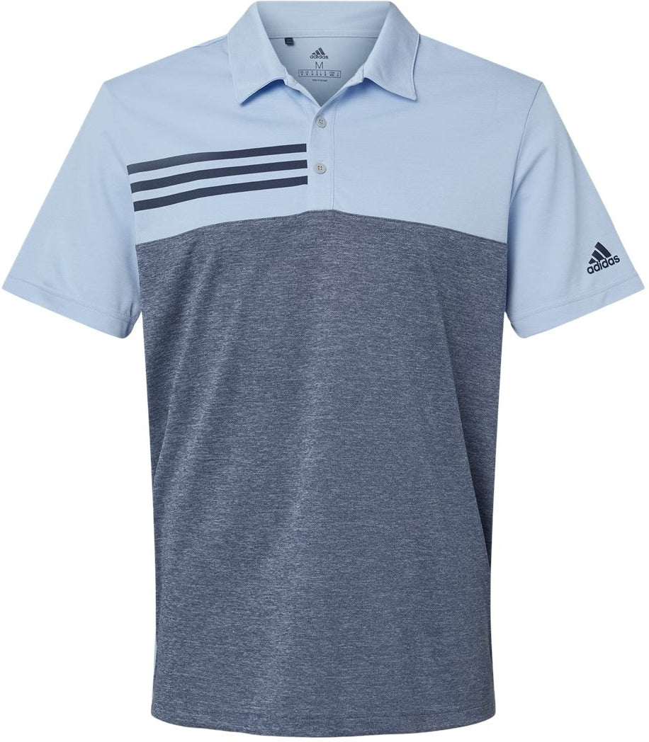 Adidas Heathered Colorblock 3-Stripes Sport Shirt