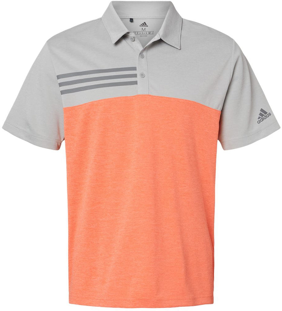 Adidas Heathered Colorblock 3 Stripes Sport Shirt A508 Thread Logic