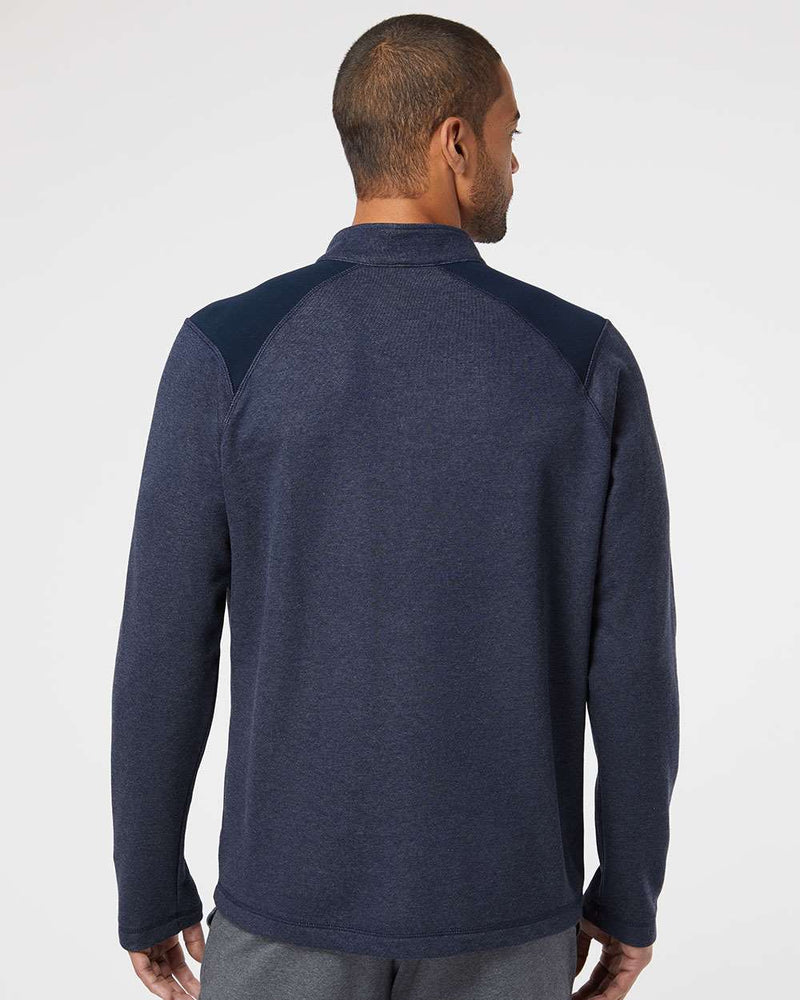 no-logo Adidas Heathered Quarter Zip Pullover with Colorblocked Shoulders-Men's Layering-Adidas-Thread Logic