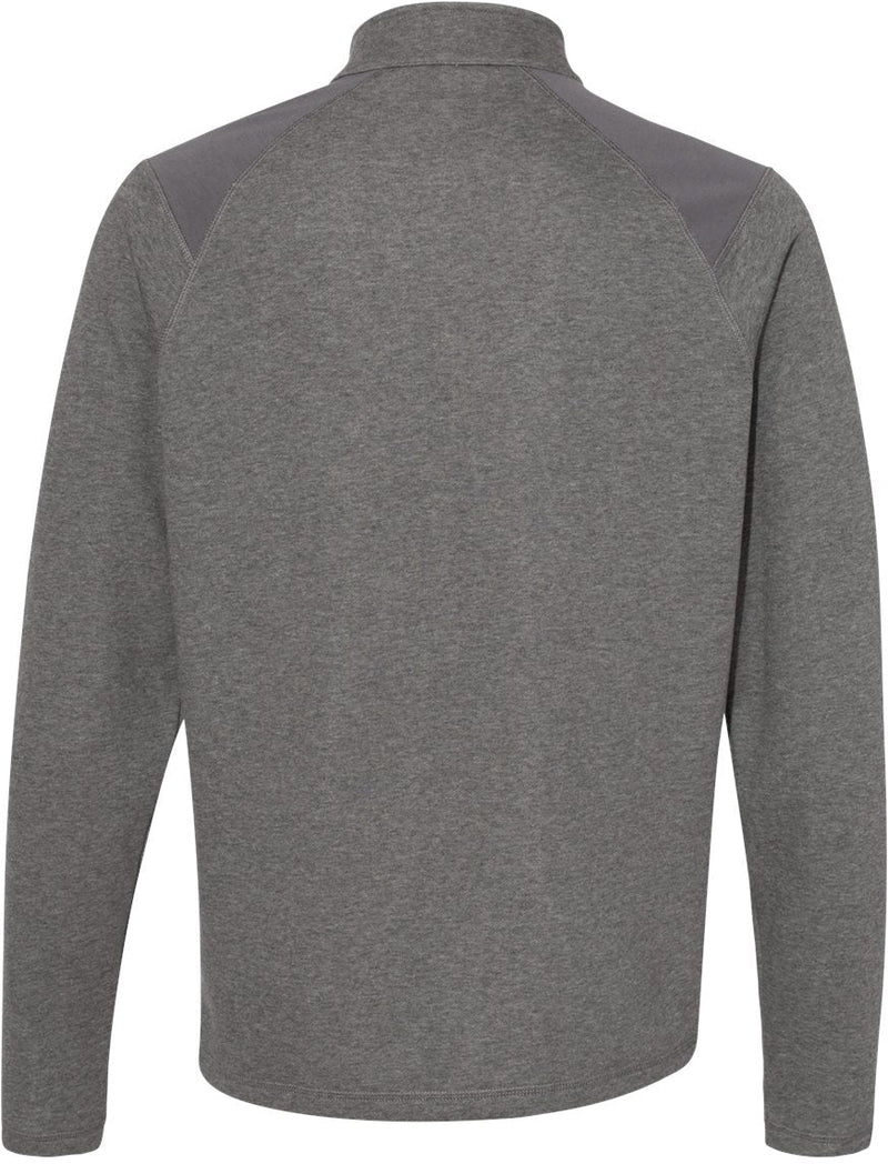 no-logo Adidas Heathered Quarter Zip Pullover with Colorblocked Shoulders-Men's Layering-Adidas-Thread Logic