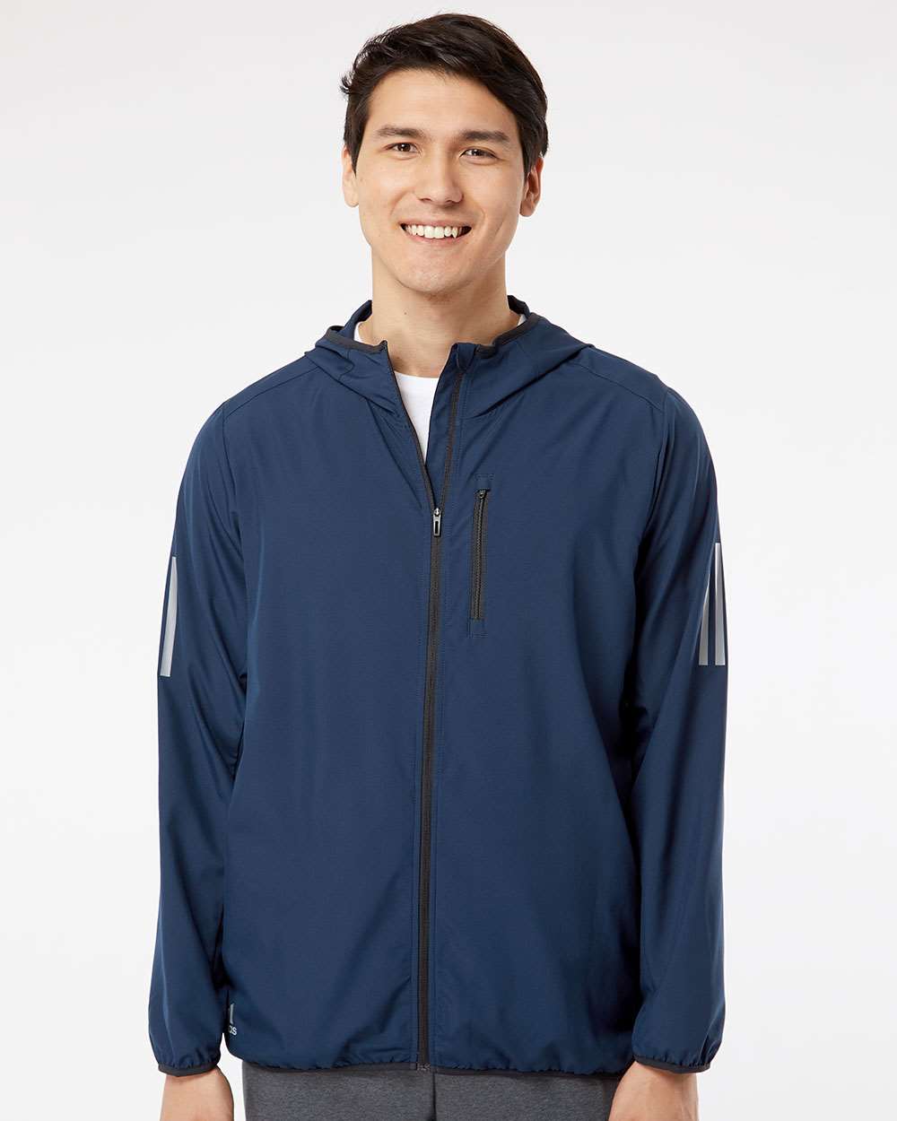 no-logo Adidas Hooded Full-Zip Windbreaker-Outerwear-Adidas-Thread Logic