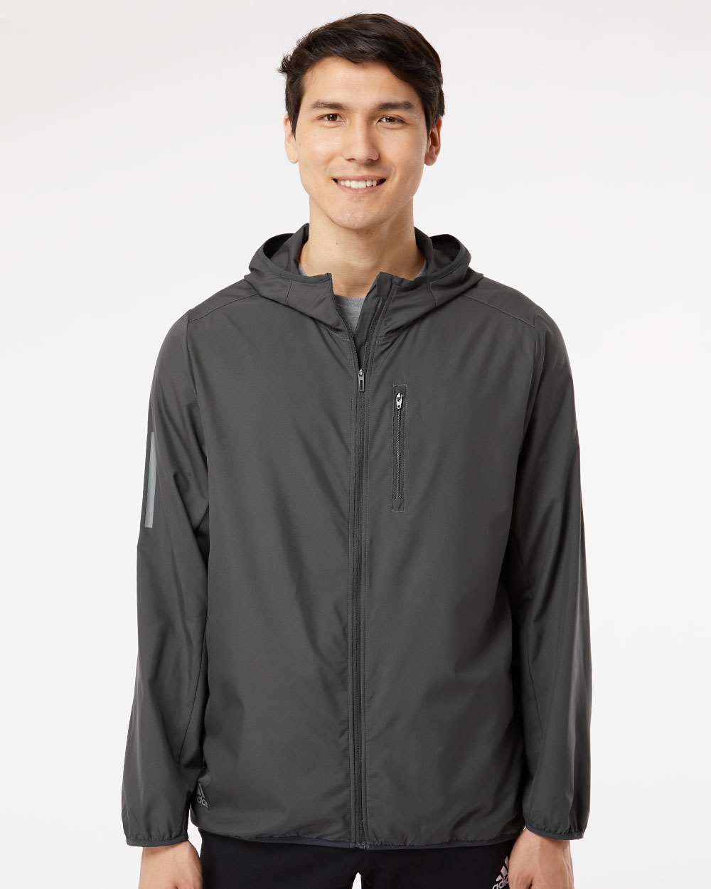 no-logo Adidas Hooded Full-Zip Windbreaker-Outerwear-Adidas-Thread Logic