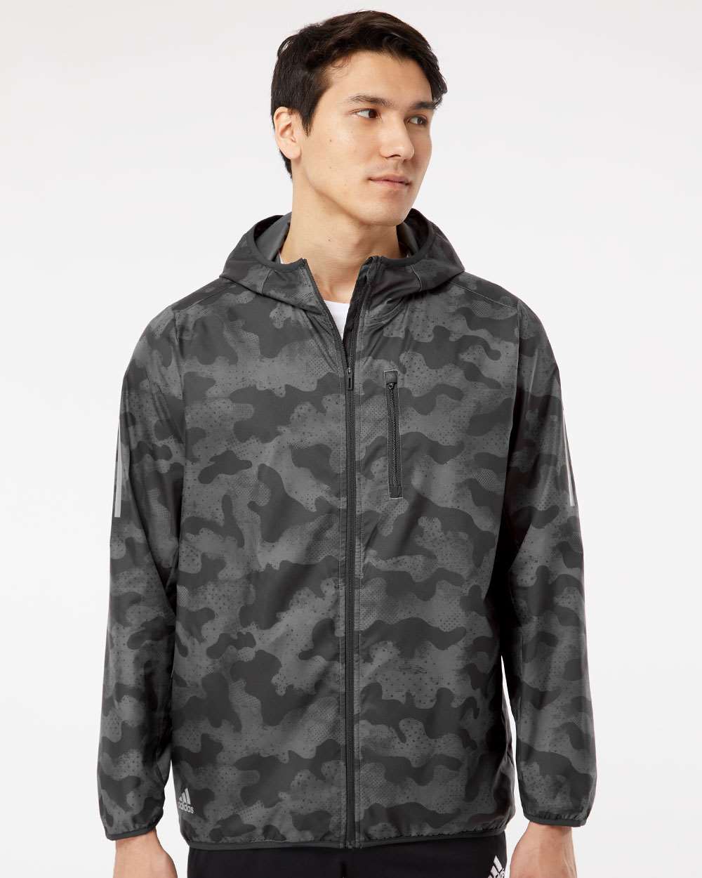 no-logo Adidas Hooded Full-Zip Windbreaker-Outerwear-Adidas-Thread Logic