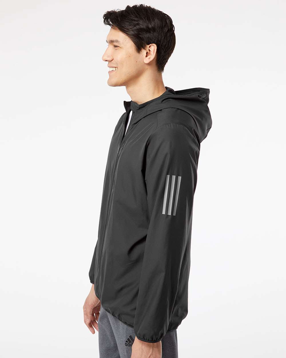 no-logo Adidas Hooded Full-Zip Windbreaker-Outerwear-Adidas-Thread Logic