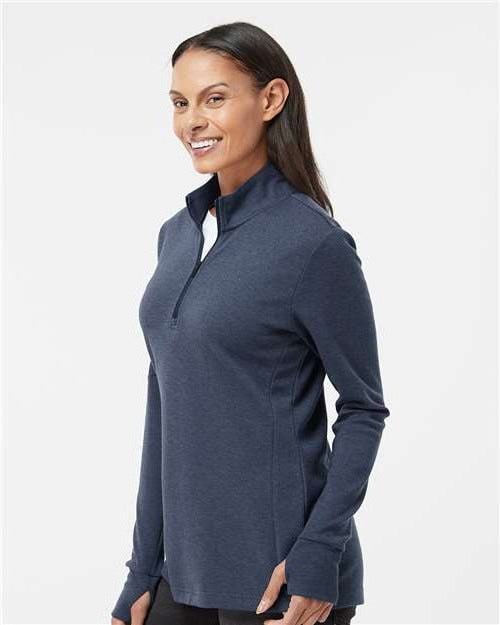 no-logo Adidas Ladies 3-Stripes Quarter-Zip Sweater-Apparel-Adidas-Thread Logic