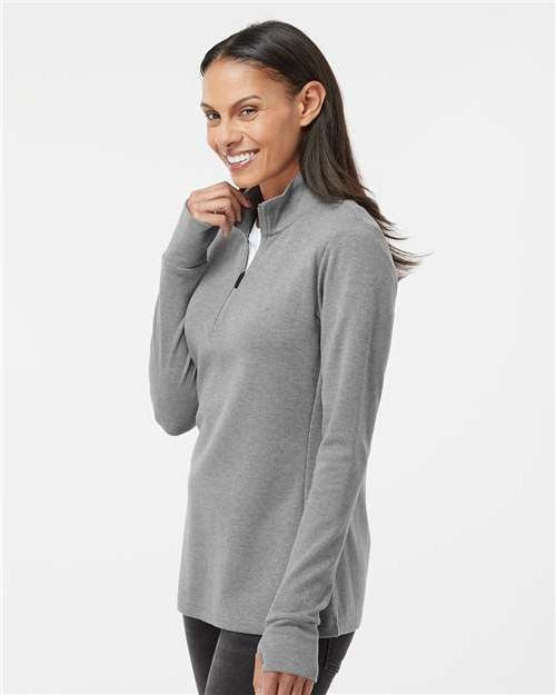 no-logo Adidas Ladies 3-Stripes Quarter-Zip Sweater-Apparel-Adidas-Thread Logic