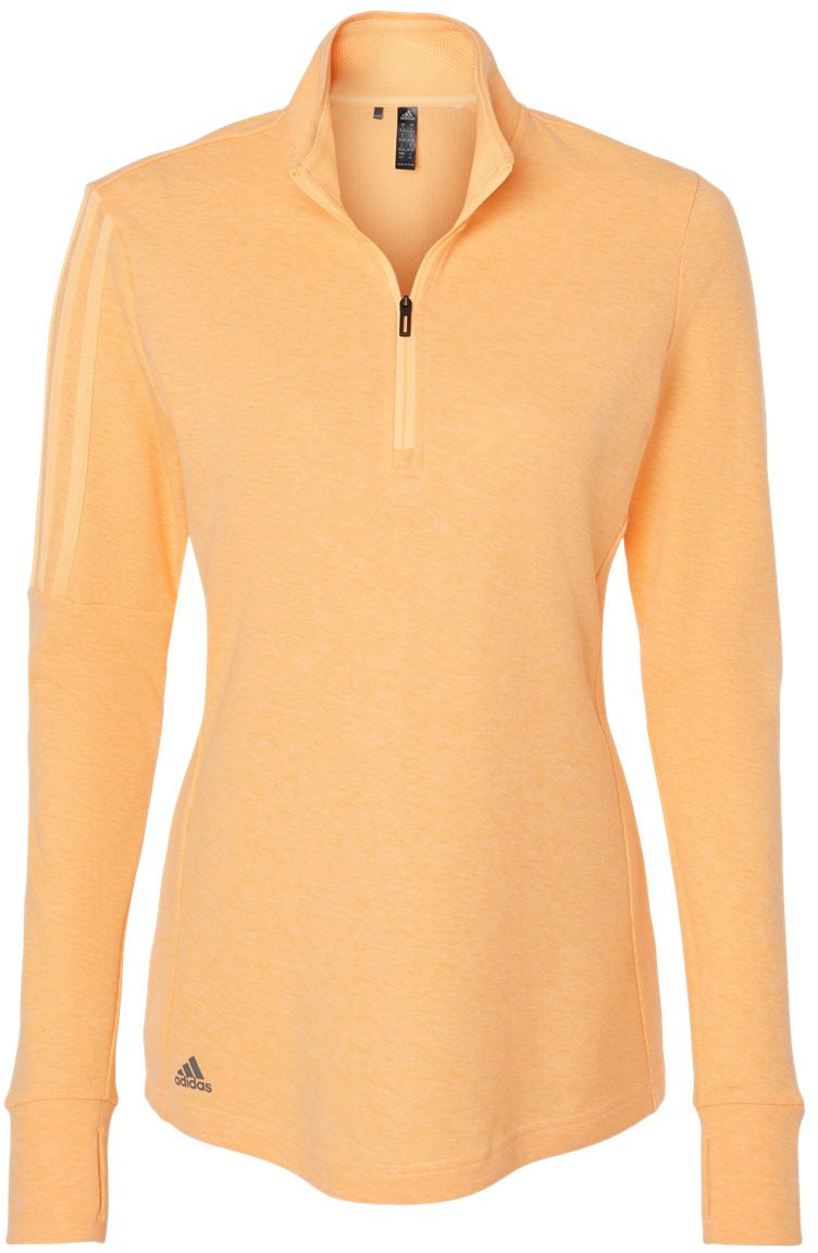 Adidas Ladies 3-Stripes Quarter-Zip Sweater-Apparel-Adidas-Acid Orange Melange-S-Thread Logic