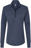 Adidas Ladies 3-Stripes Quarter-Zip Sweater-Apparel-Adidas-Collegiate Navy Melange-S-Thread Logic