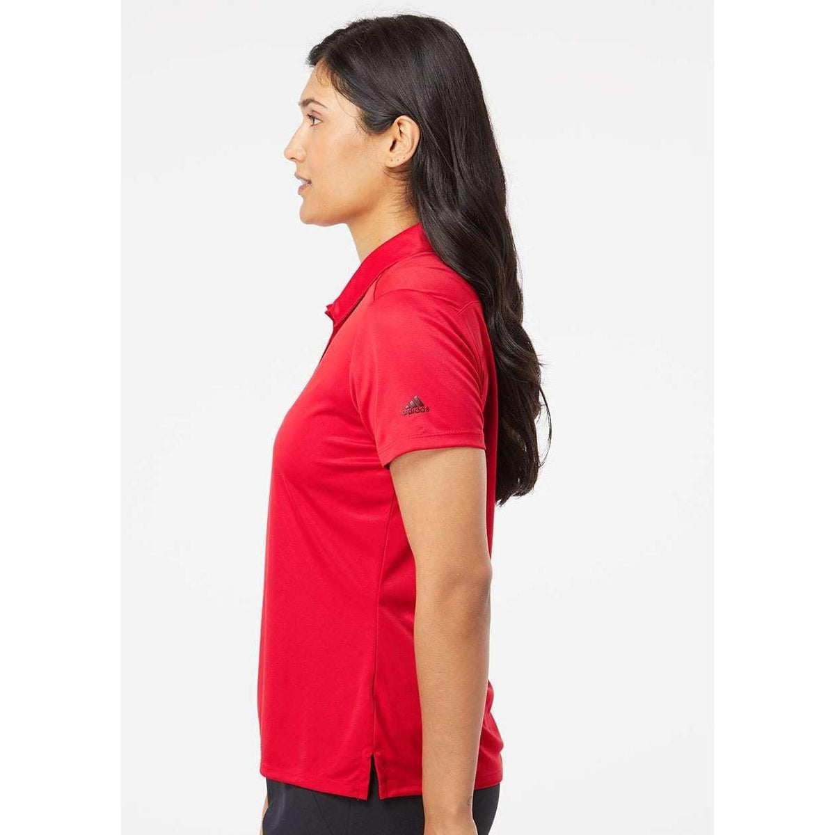 no-logo Adidas Women's 3-Stripes Shoulder Polo-Ladies Polos-Adidas-Thread Logic