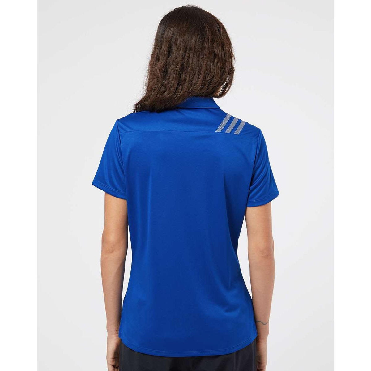 no-logo Adidas Women's 3-Stripes Shoulder Polo-Ladies Polos-Adidas-Thread Logic