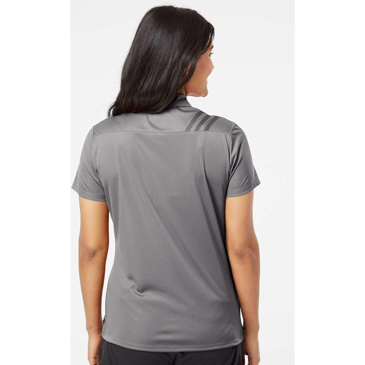 no-logo Adidas Women's 3-Stripes Shoulder Polo-Ladies Polos-Adidas-Thread Logic