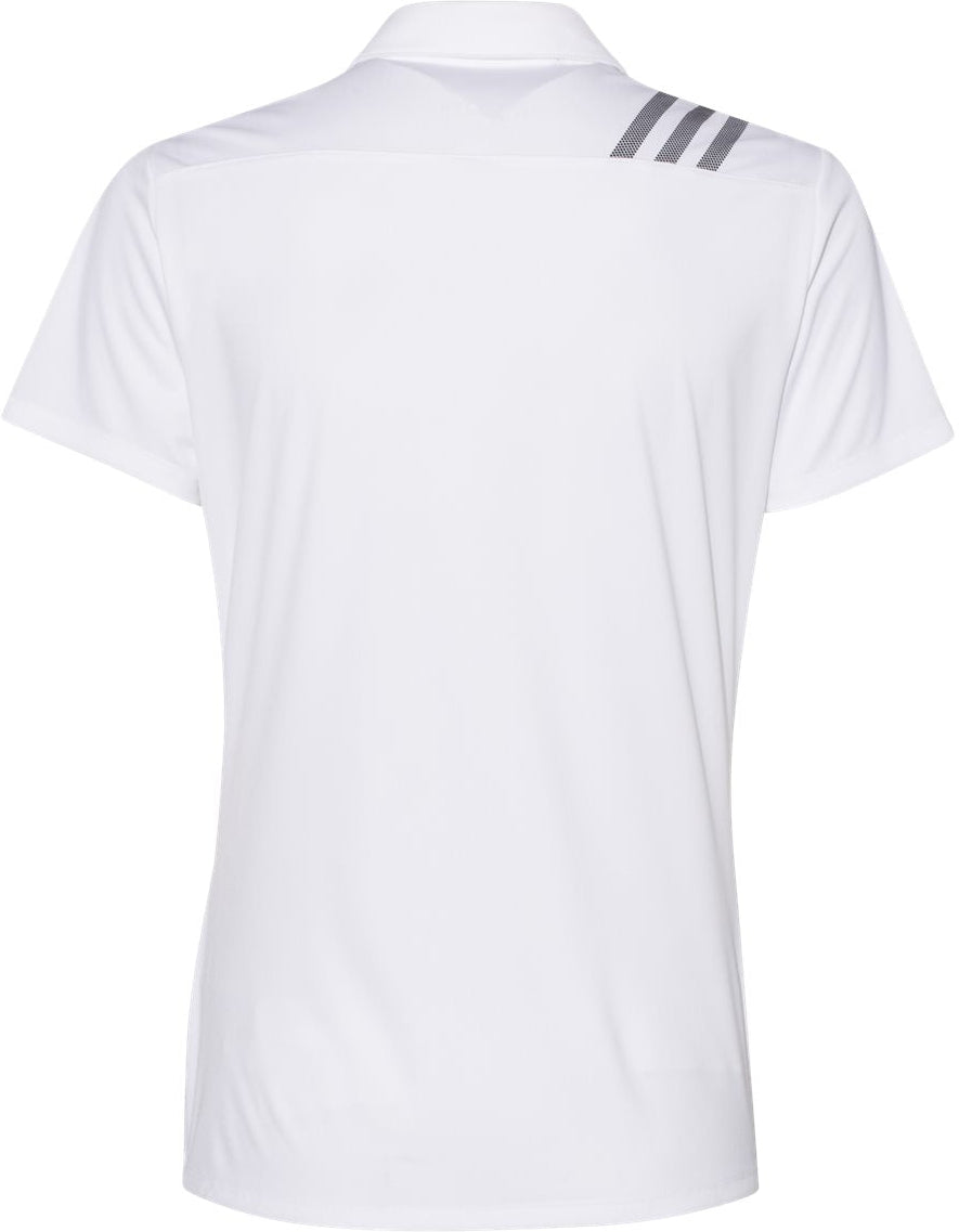 no-logo Adidas Ladies 3-Stripes Shoulder Polo-Ladies Polos-Adidas-Thread Logic