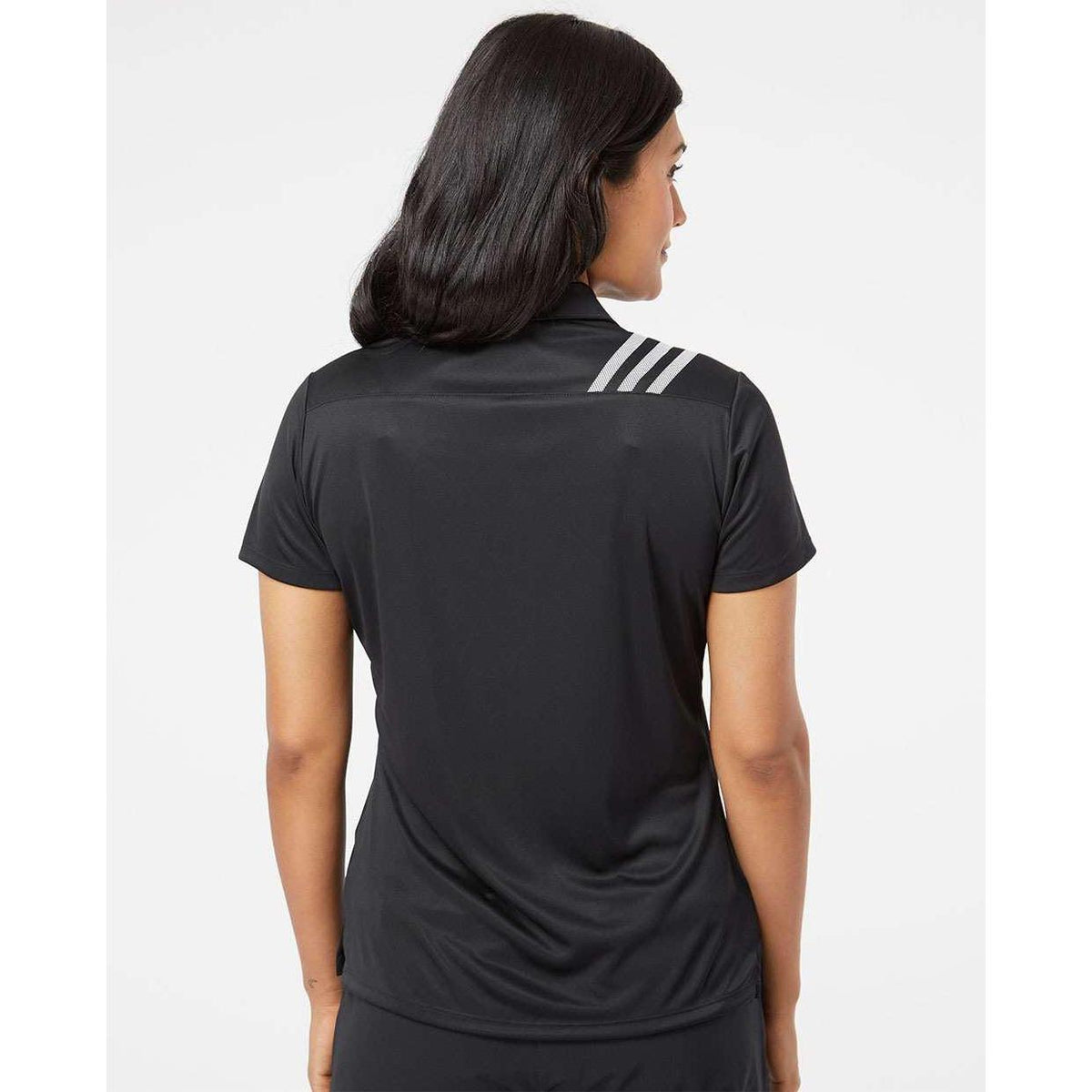 no-logo Adidas Women's 3-Stripes Shoulder Polo-Ladies Polos-Adidas-Thread Logic