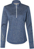 Adidas Ladies Brushed Terry Heathered QuarterZip Pullover