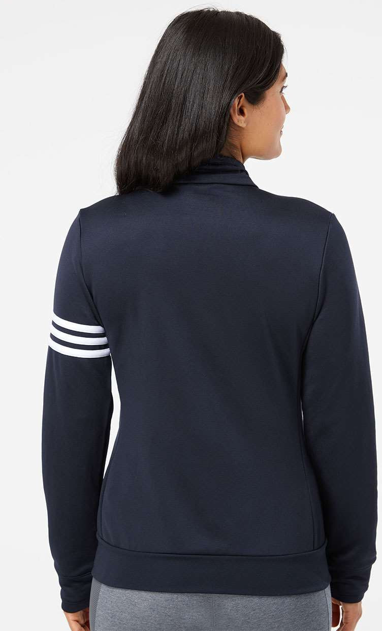 no-logo Adidas Ladies ClimaLite 3-Stripes French Terry Quarter Zip Pullover-Ladies Layering-Adidas-Thread Logic