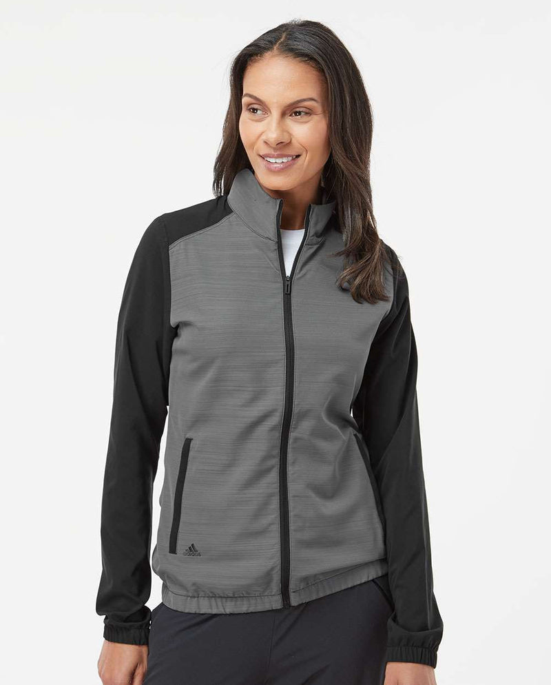 no-logo Adidas Ladies Heather Block Full-Zip Wind Jacket-Outerwear-Adidas-Thread Logic