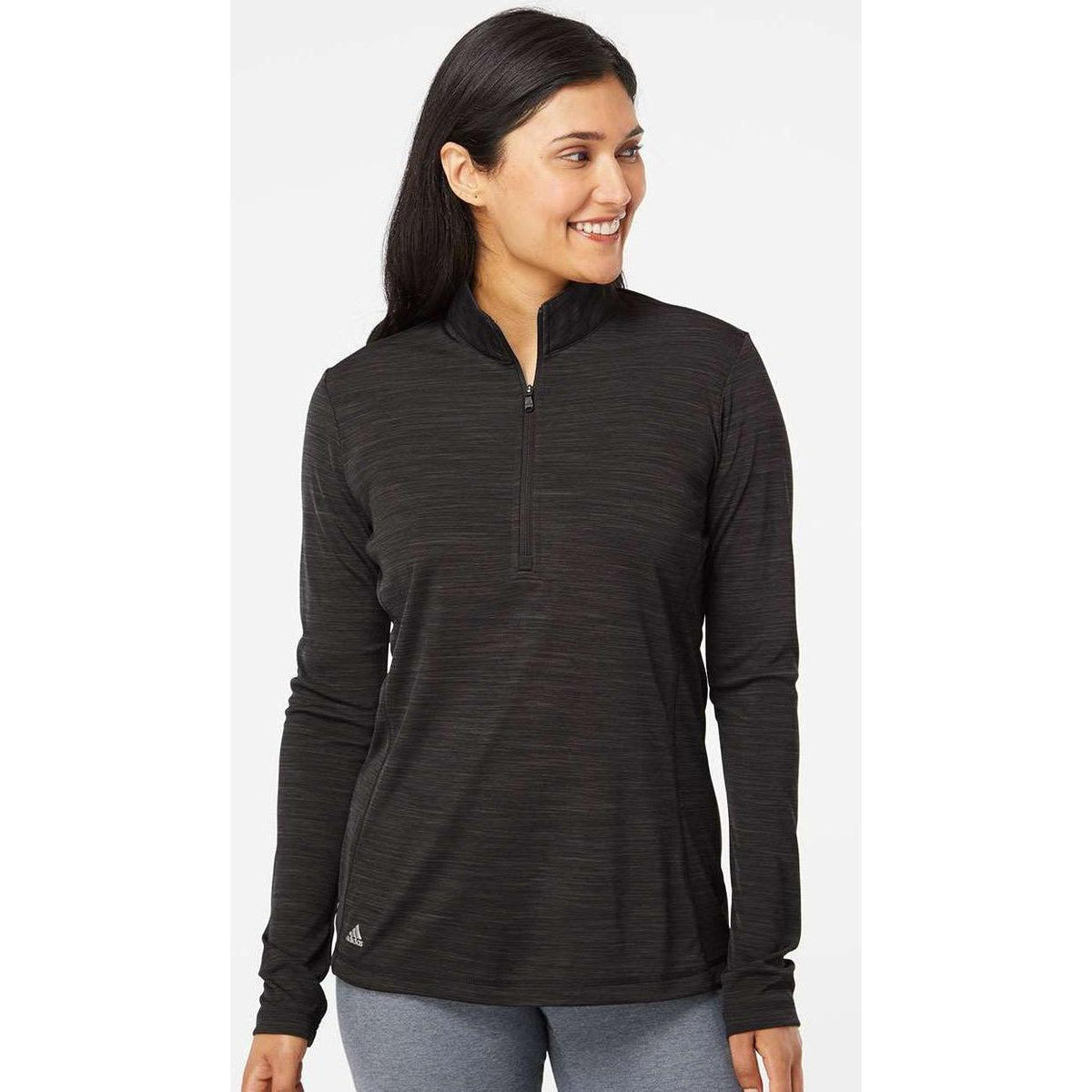 no-logo Adidas Women's Lightweight Mélange QuarterZip Pullover-Quarter Zips-Adidas-Thread Logic