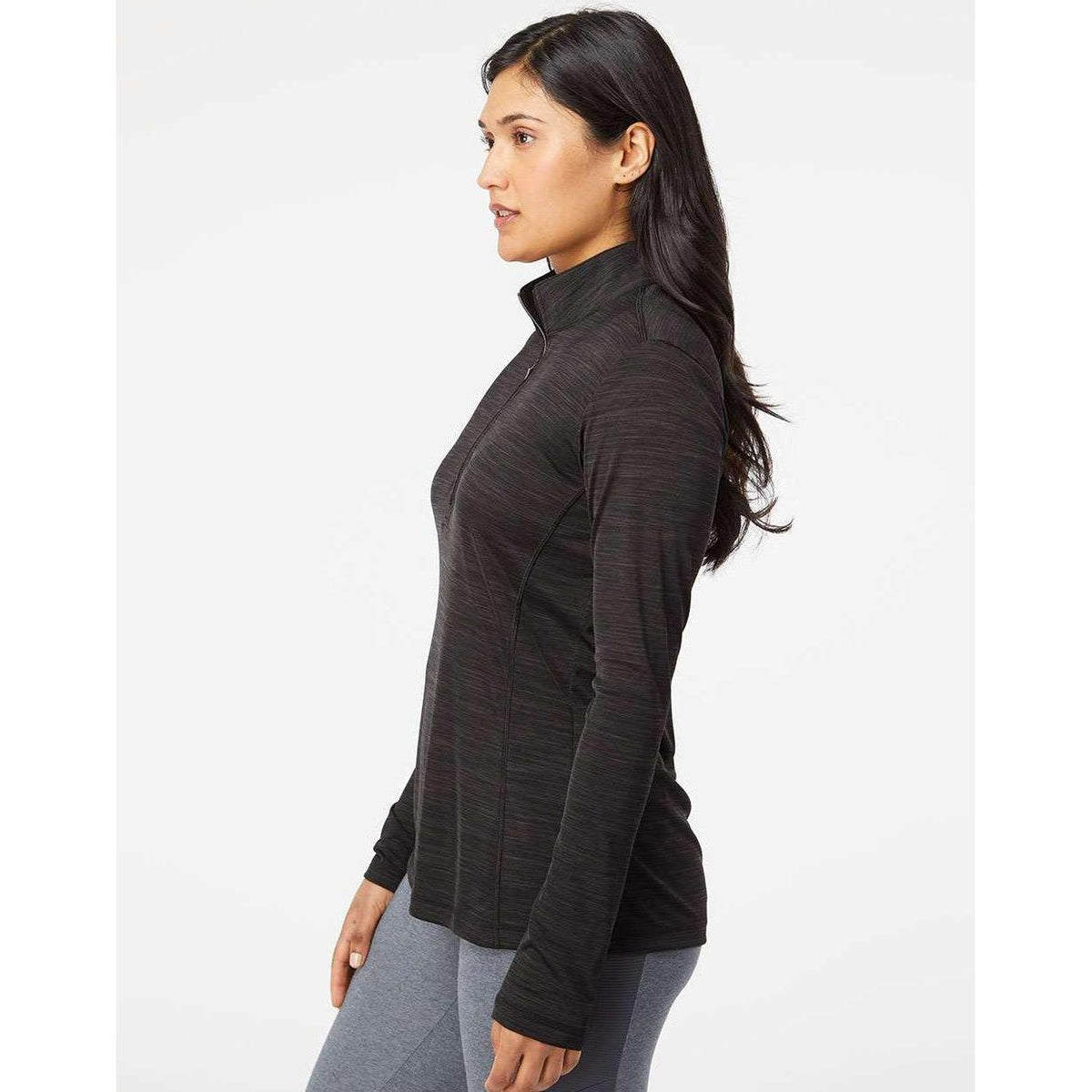 no-logo Adidas Women's Lightweight Mélange QuarterZip Pullover-Quarter Zips-Adidas-Thread Logic