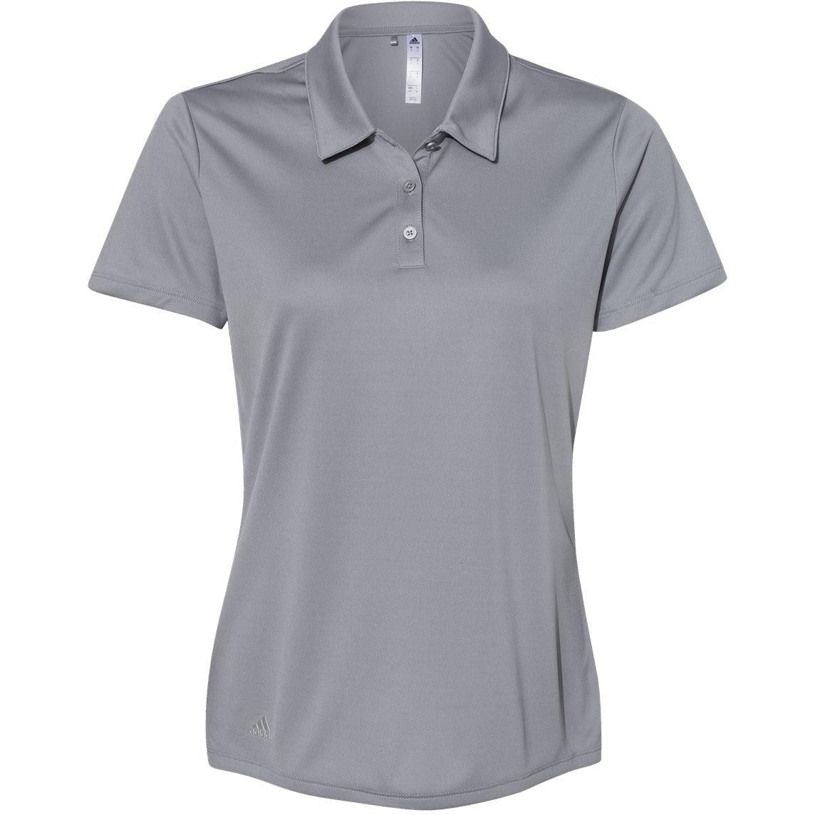 logo-left Adidas Women's Performance Polo-Ladies Polos-Adidas-Grey Three-S-Thread Logic