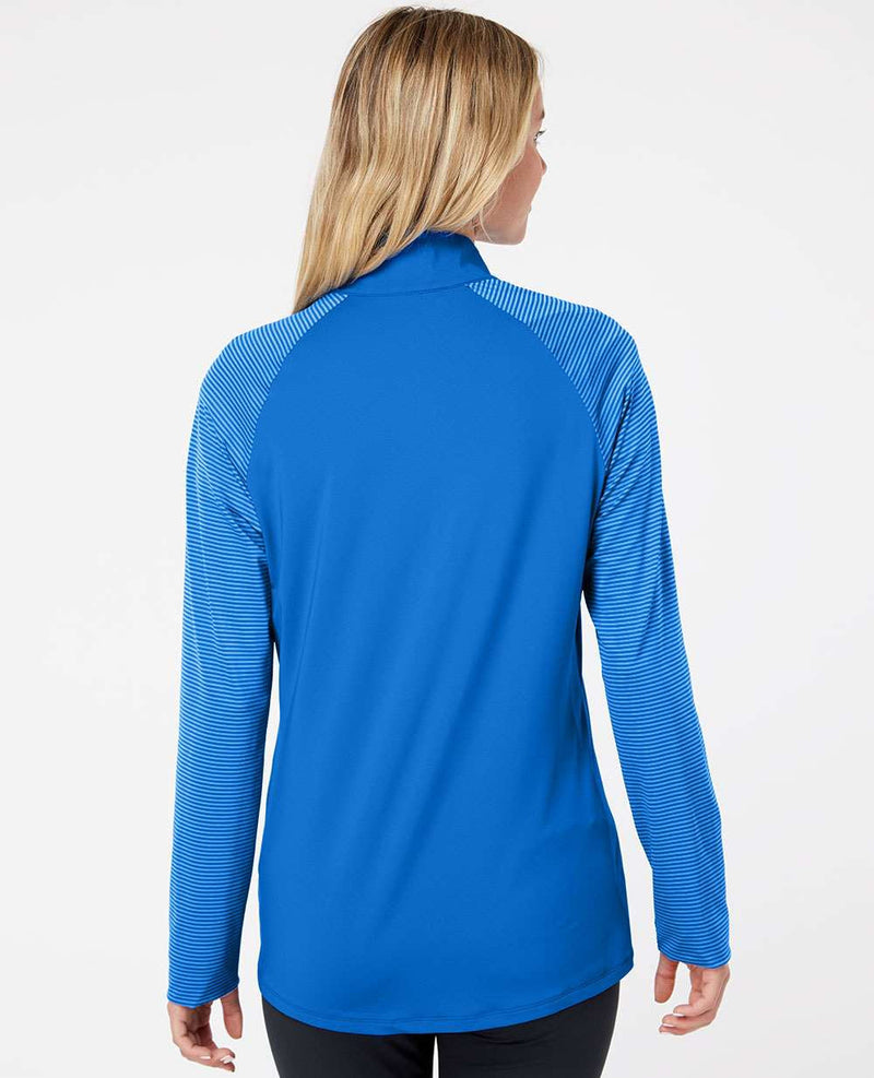 no-logo Adidas Ladies Stripe Block Quarter-Zip Pullover-Athletics-Adidas-Thread Logic