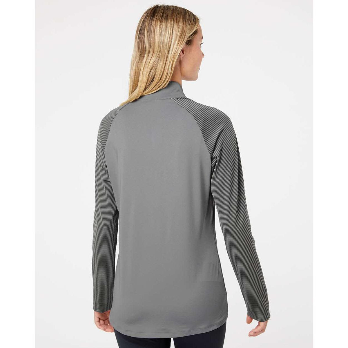 no-logo Adidas Ladies Stripe Block Quarter-Zip Pullover-Athletics-Adidas-Thread Logic