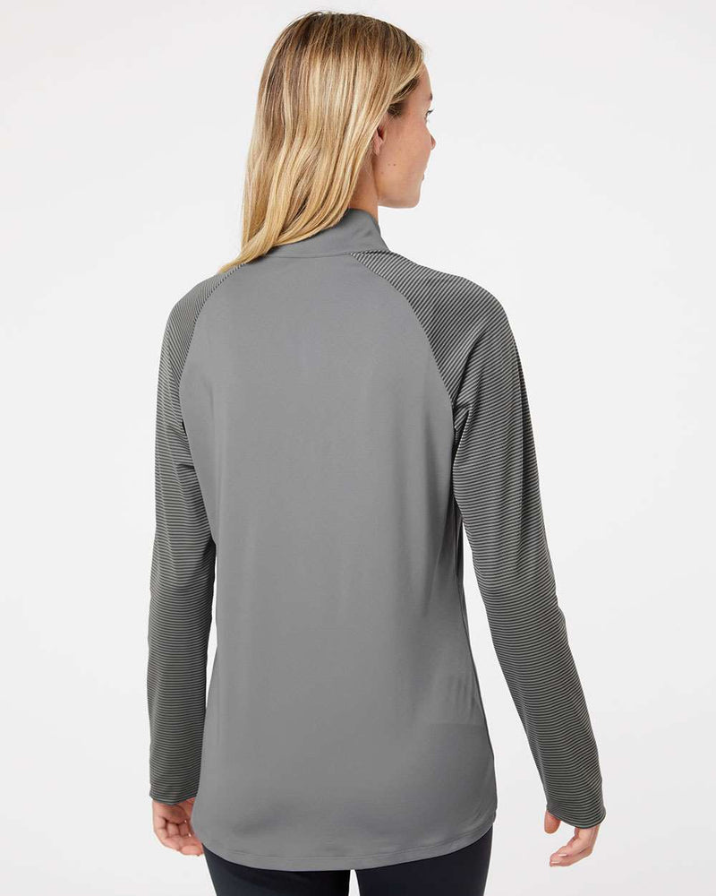 no-logo Adidas Ladies Stripe Block Quarter-Zip Pullover-Athletics-Adidas-Thread Logic