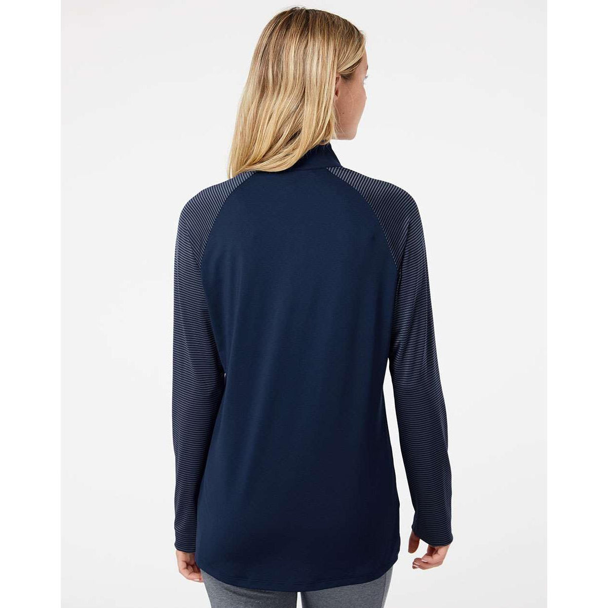 no-logo Adidas Ladies Stripe Block Quarter-Zip Pullover-Athletics-Adidas-Thread Logic