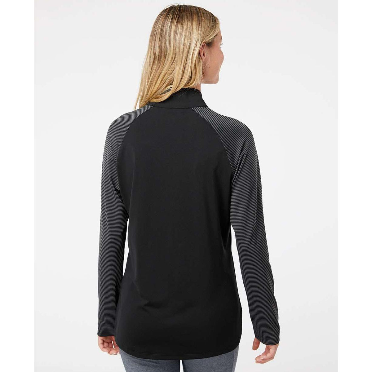 no-logo Adidas Ladies Stripe Block Quarter-Zip Pullover-Athletics-Adidas-Thread Logic