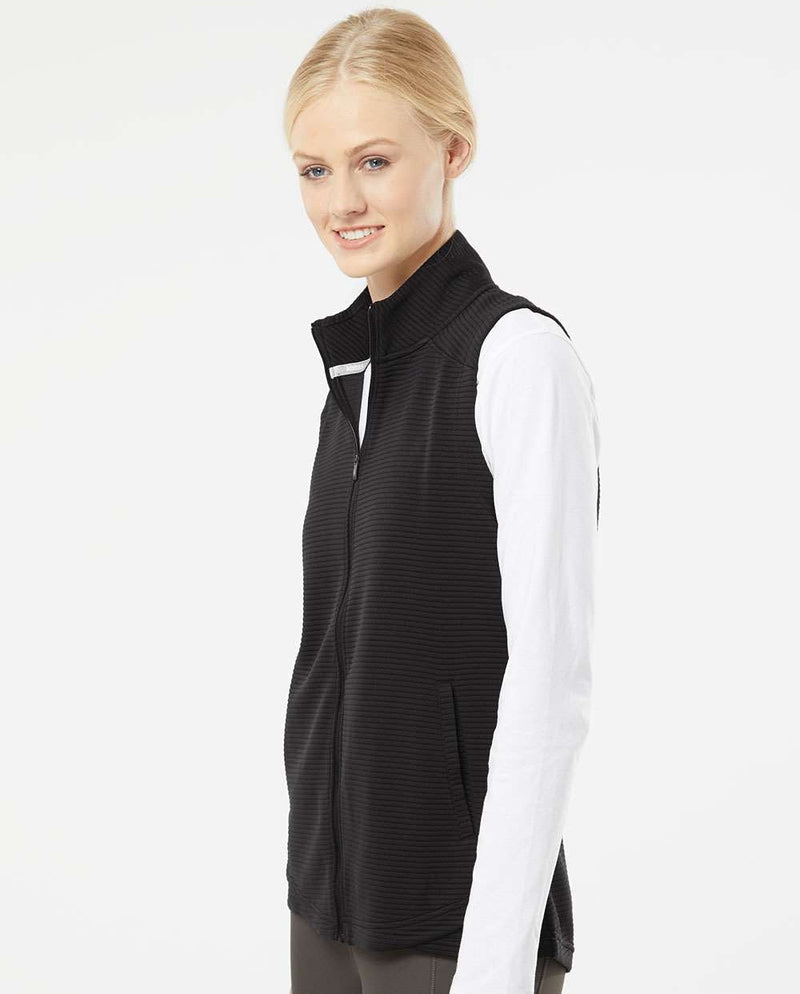 no-logo Adidas Ladies Textured Full-Zip Vest-Outerwear-Adidas-Thread Logic