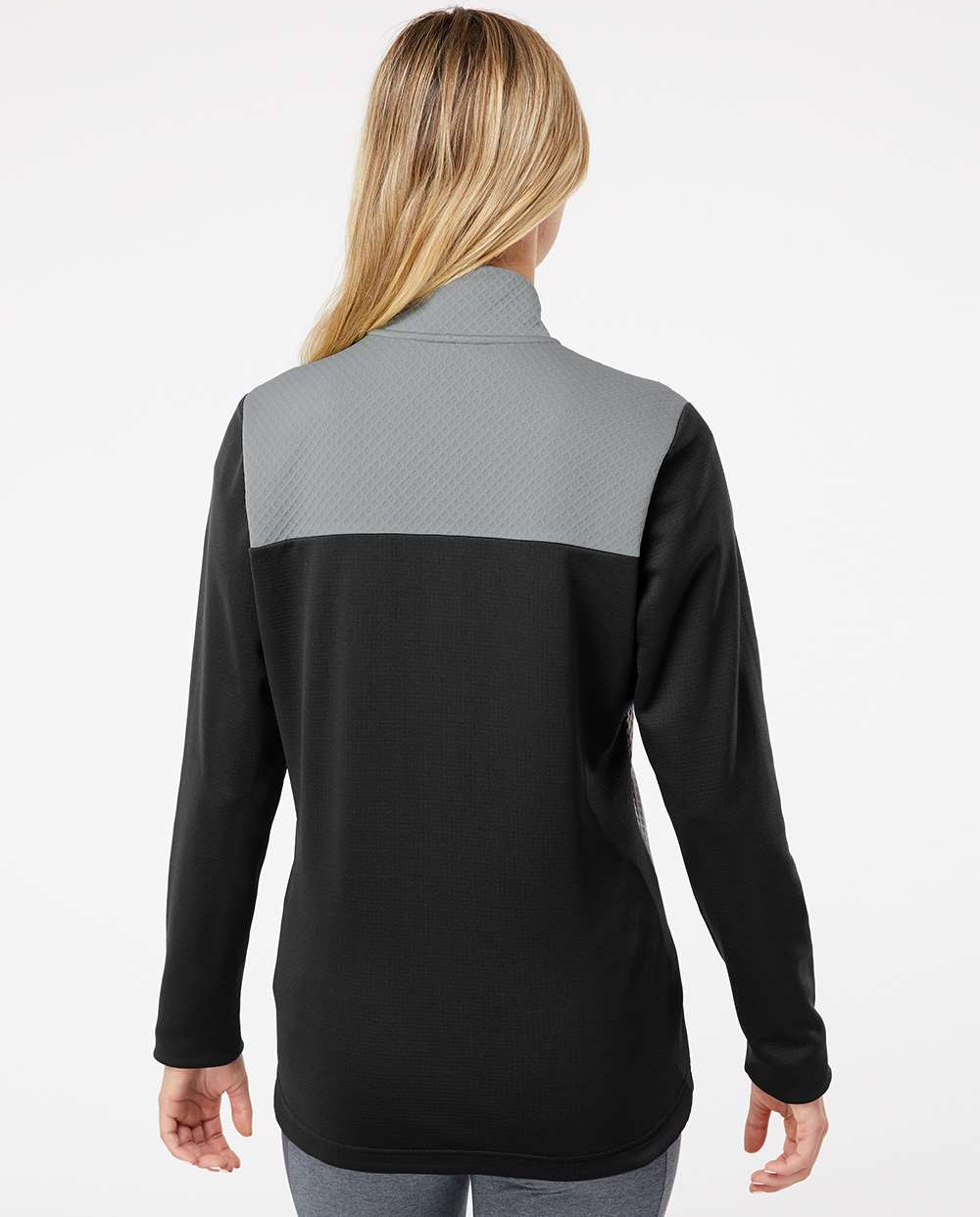 no-logo Adidas Ladies Textured Mixed Media Full-Zip Jacket-Outerwear-Adidas-Thread Logic
