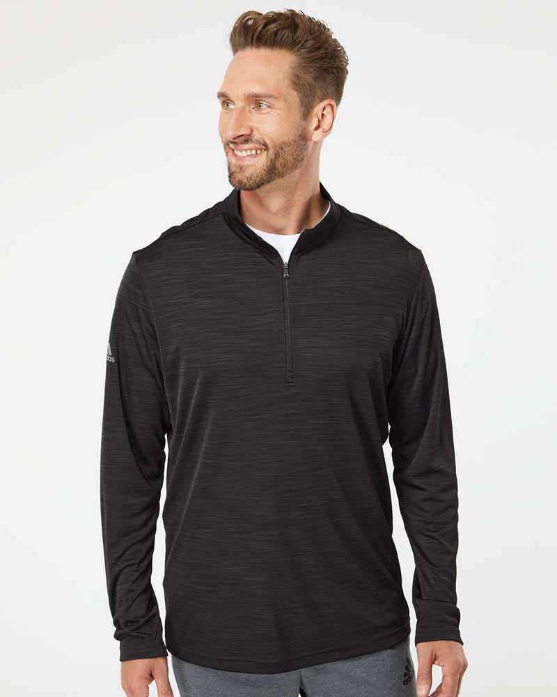 no-logo Adidas Lightweight Mélange QuarterZip Pullover-Men's Layering-Adidas-Thread Logic