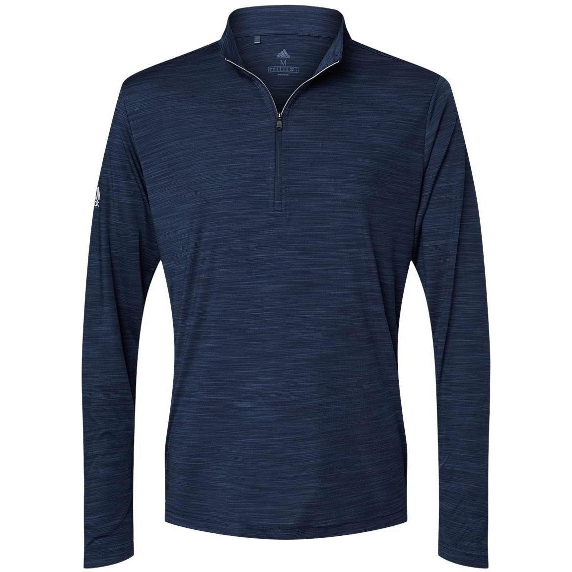 no-logo Adidas Lightweight Mélange QuarterZip Pullover-Quarter Zips-Adidas-Collegiate Navy Melange-S-Thread Logic