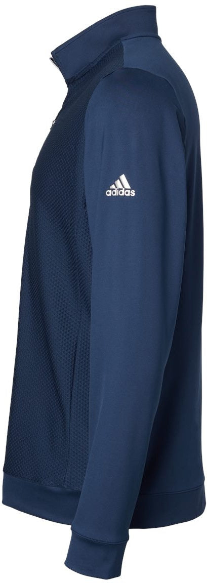 no-logo Adidas Performance Textured Quarter-Zip Pullover-Fleece-Adidas-Thread Logic