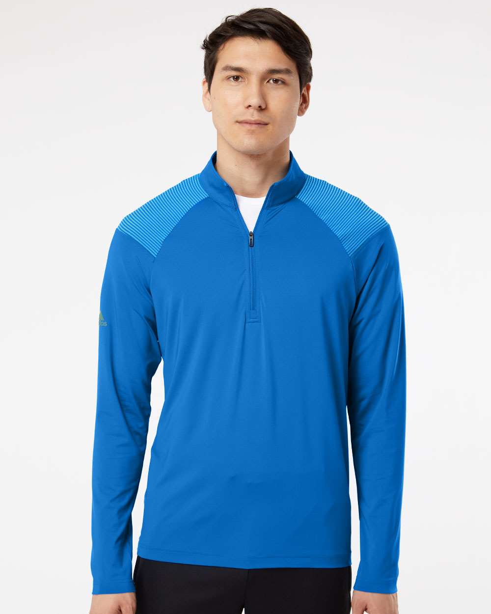 no-logo Adidas Shoulder Stripe Quarter-Zip Pullover-Athletics-Adidas-Thread Logic