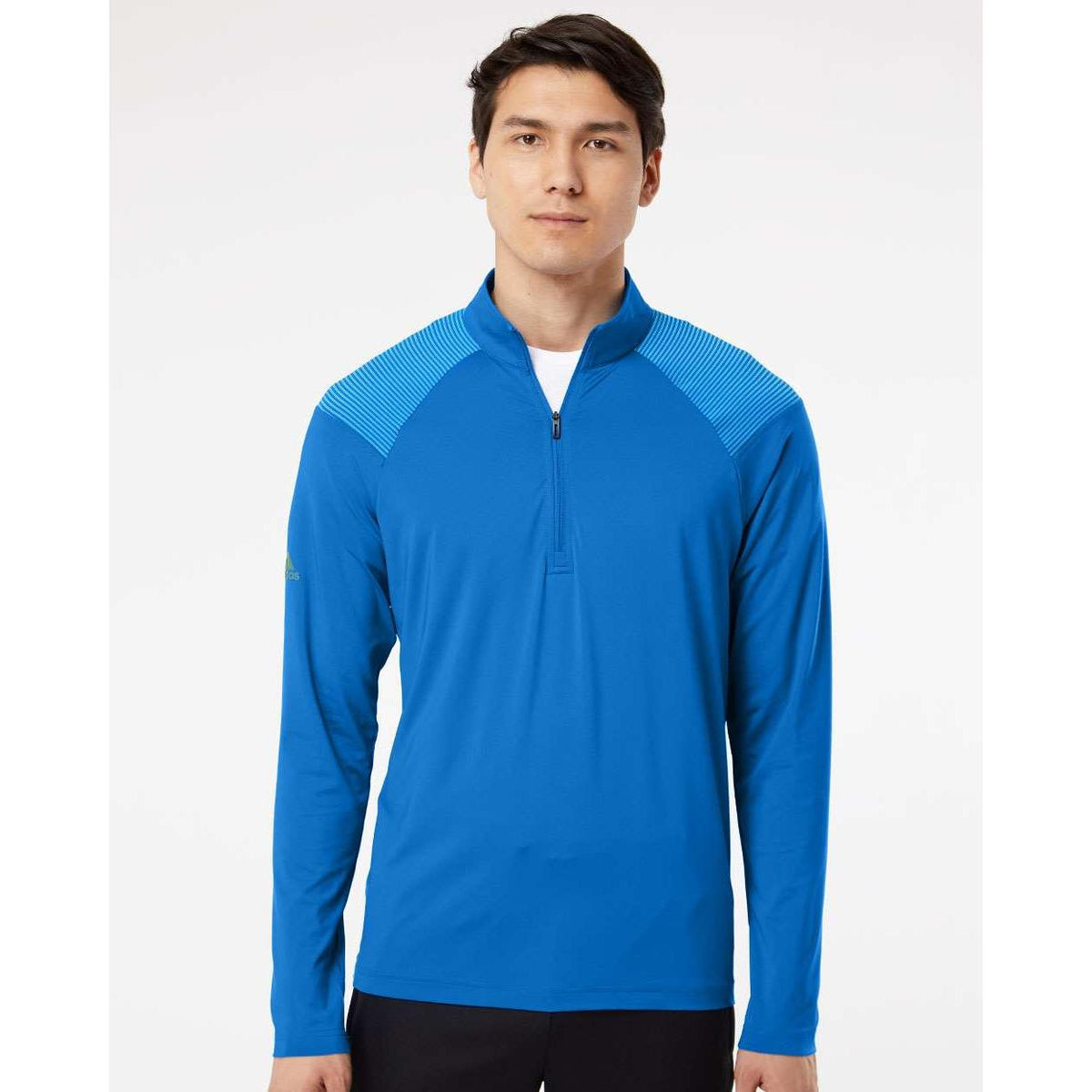 no-logo Adidas Shoulder Stripe Quarter-Zip Pullover-Athletics-Adidas-Thread Logic