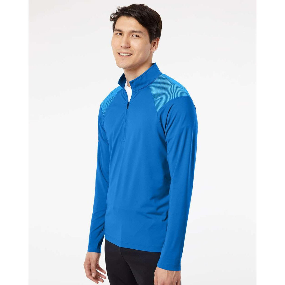 no-logo Adidas Shoulder Stripe Quarter-Zip Pullover-Athletics-Adidas-Thread Logic