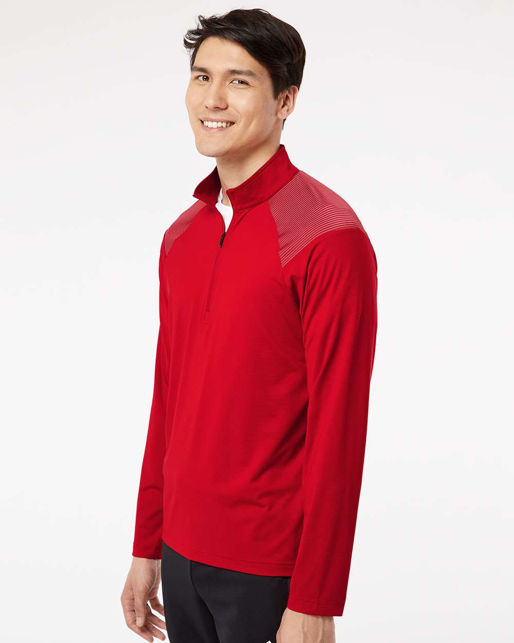 no-logo Adidas Shoulder Stripe Quarter-Zip Pullover-Athletics-Adidas-Thread Logic