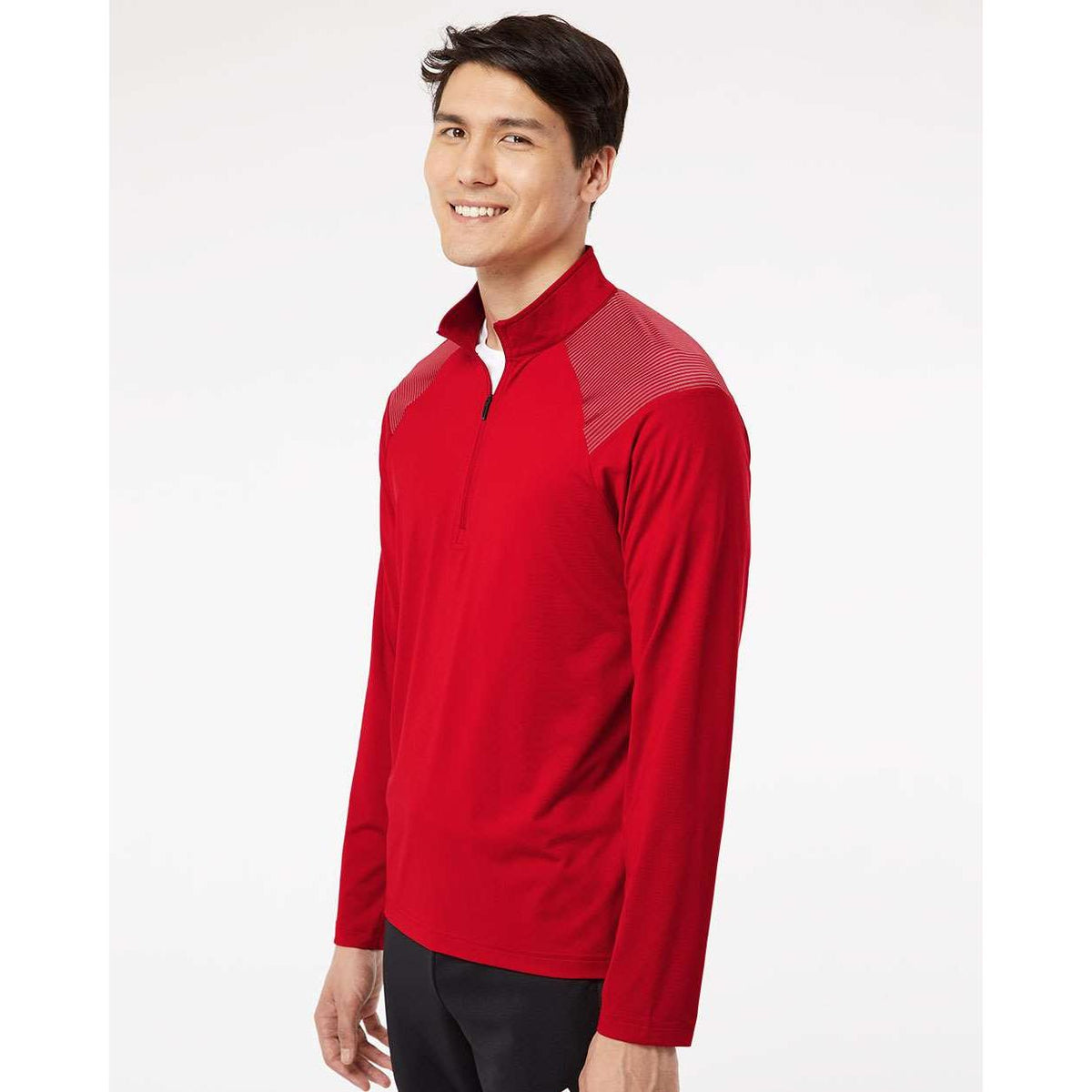 no-logo Adidas Shoulder Stripe Quarter-Zip Pullover-Athletics-Adidas-Thread Logic