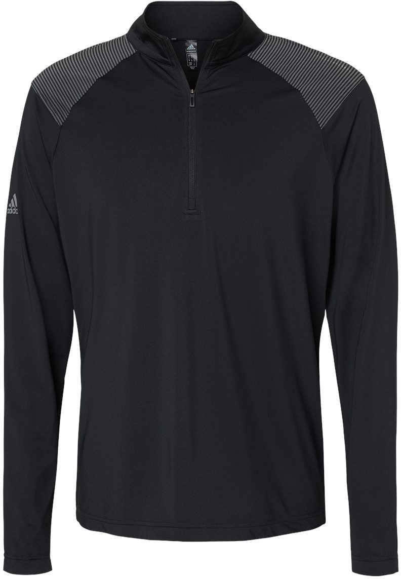 Adidas Shoulder Stripe Quarter-Zip Pullover with Custom