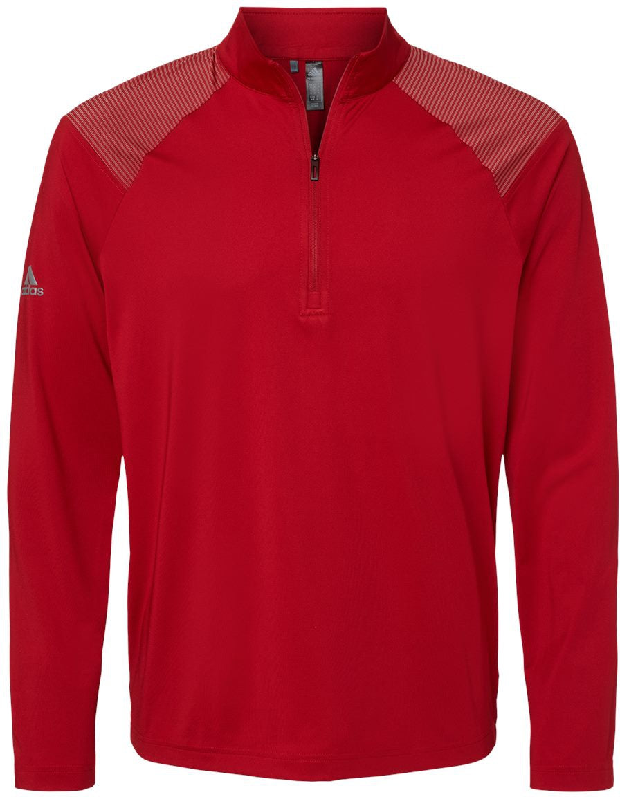 OUTLET-Adidas Shoulder Stripe Quarter-Zip Pullover