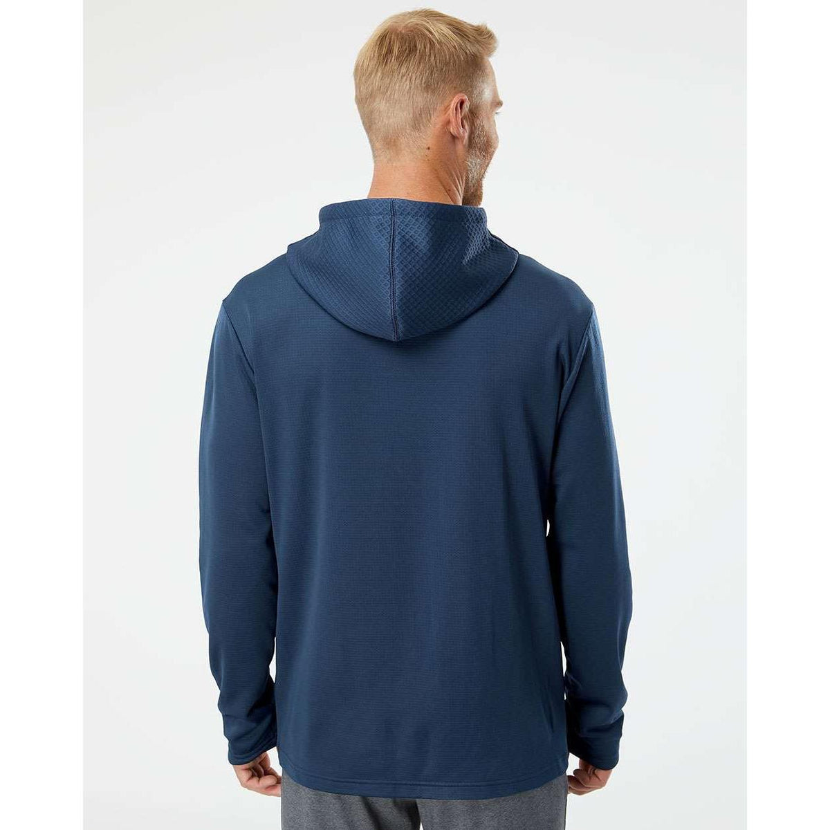 no-logo Adidas Textured Mixed Media Hooded Sweatshirt-Fleece-Adidas-Thread Logic