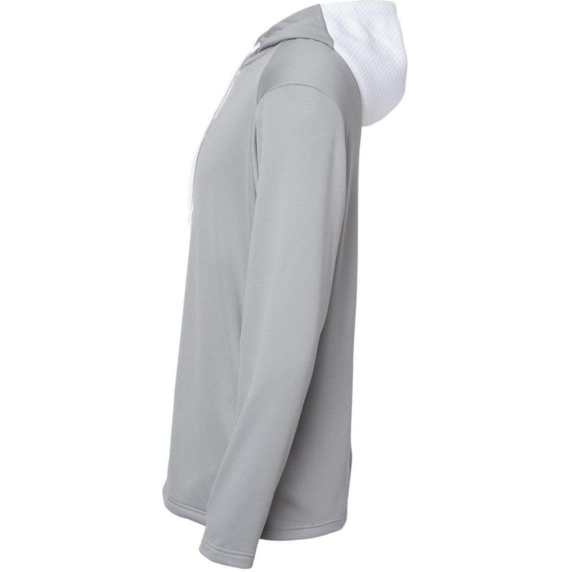 no-logo Adidas Textured Mixed Media Hooded Sweatshirt-Fleece-Adidas-Thread Logic