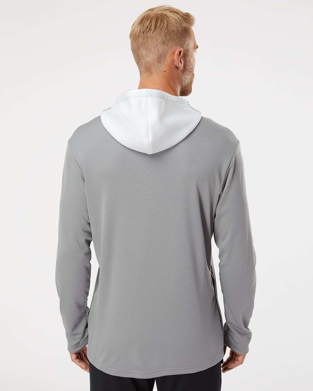 no-logo Adidas Textured Mixed Media Hooded Sweatshirt-Fleece-Adidas-Thread Logic
