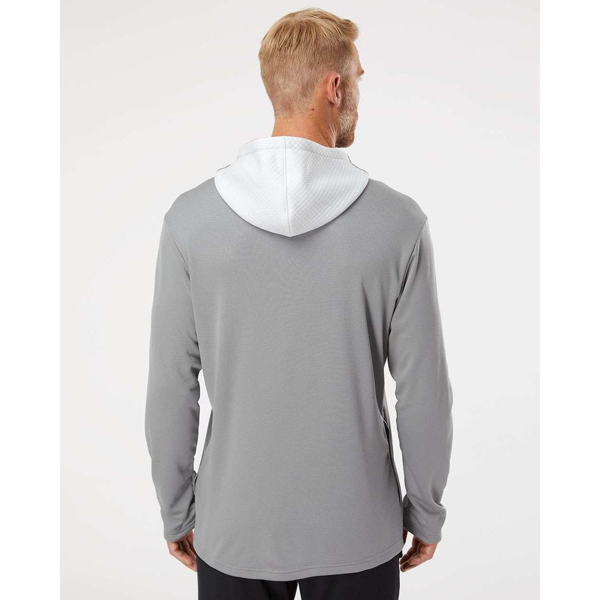 no-logo Adidas Textured Mixed Media Hooded Sweatshirt-Fleece-Adidas-Thread Logic