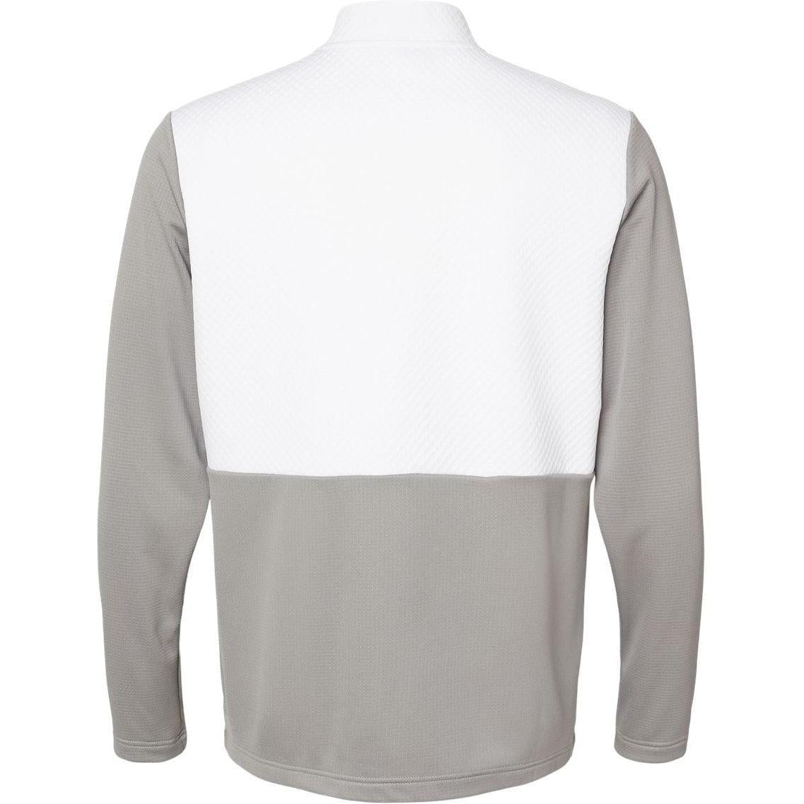no-logo Adidas Textured Mixed Media Quarter-Zip Pullover-Outerwear-Adidas-Thread Logic