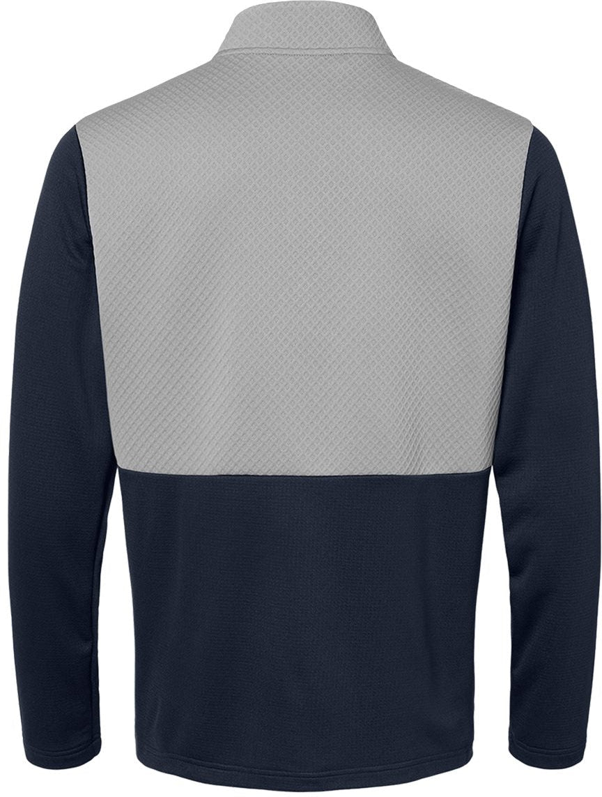 no-logo Adidas Textured Mixed Media Quarter-Zip Pullover-Outerwear-Adidas-Thread Logic