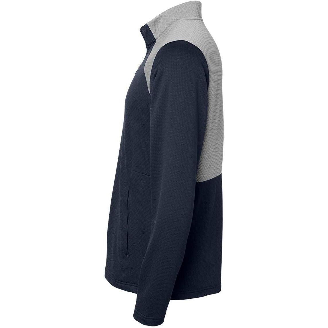 no-logo Adidas Textured Mixed Media Quarter-Zip Pullover-Outerwear-Adidas-Thread Logic