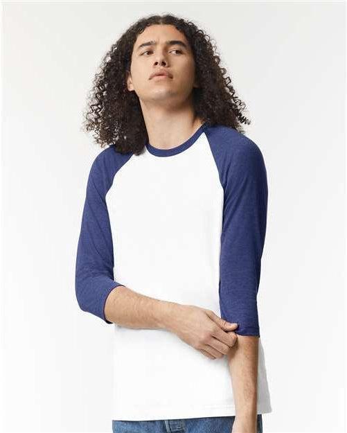 American Apparel CVC Raglan Tee 2003CVC With Custom Embroidery